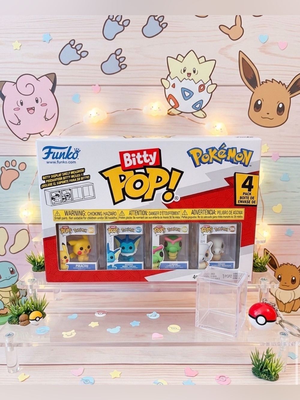 ⚡️ Funko Bitty Pop! Pokémon 4-Pack Pikachu, Vaporeon, Caterpie, and Cubone⚡️